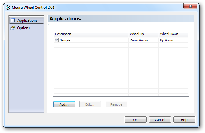 Mouse Wheel Control 2.0 software screenshot