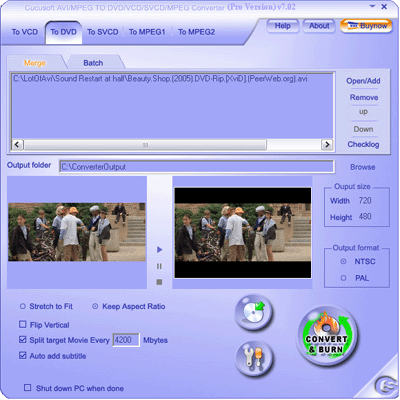 Mov/Rmvb/Divx/Avi to DvD/Vcd Convert Pro 7.07 software screenshot