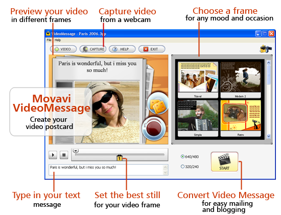 Movavi VideoMessage 3.0.1 software screenshot
