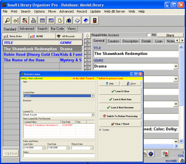 Movie Library Organizer Pro 3.0 software screenshot