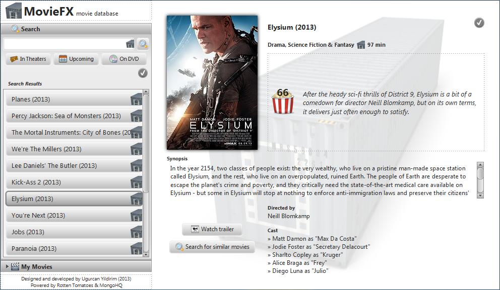 MovieFX 2.0 software screenshot