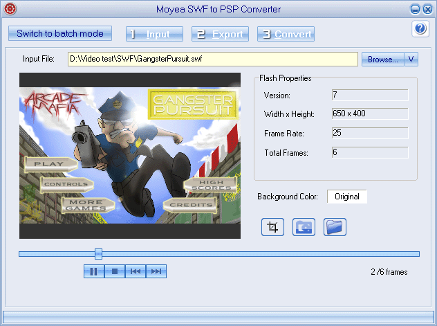 Moyea SWF to PSP Converter 3.0 software screenshot