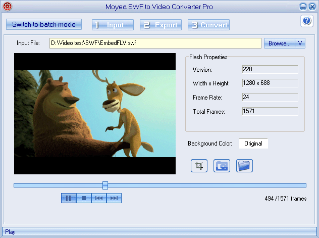 Moyea SWF to Video Converter Pro - Convert SWF to Video 3.0 software screenshot