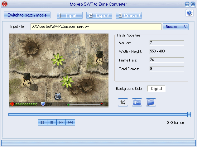 Moyea SWF to Zune Converter 3.0 software screenshot