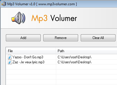 Mp3 Volumer 1.0 software screenshot