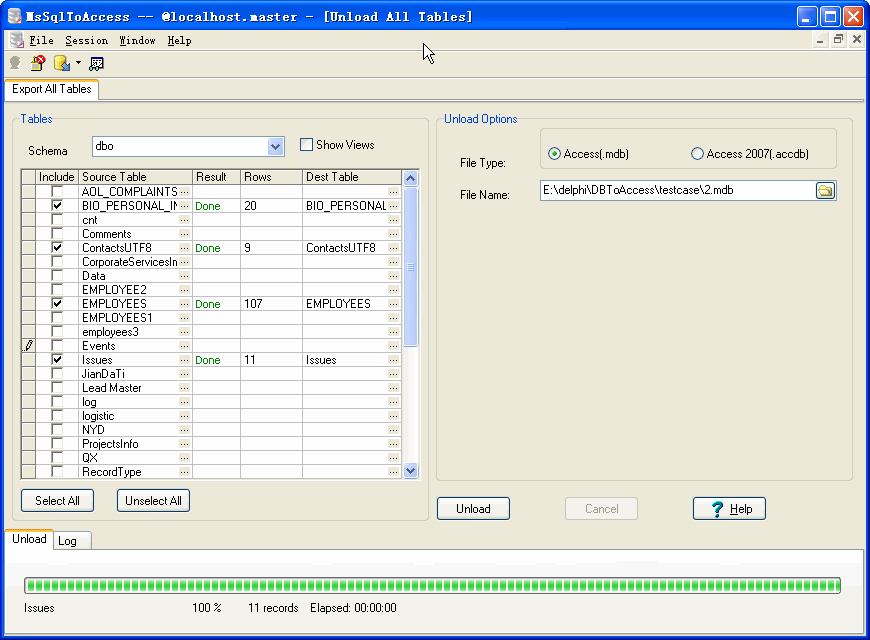 MsSqlToAccess 3.1.1.170325 software screenshot