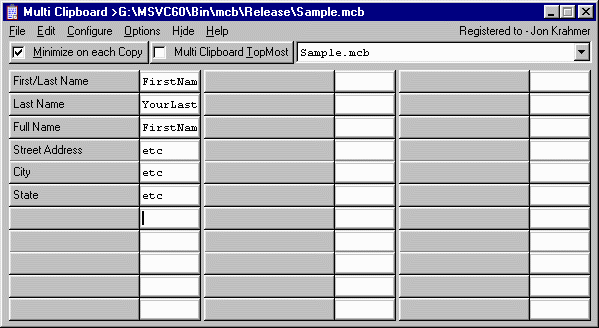 Multi Clipboard 14.03.01 software screenshot