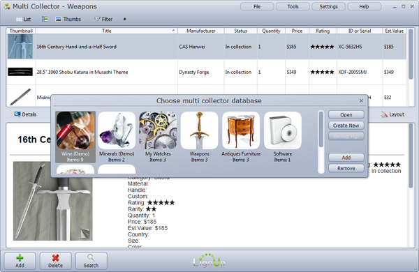 Multi Collector 5.14.5 software screenshot