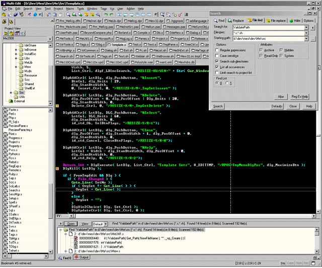 Multi-Edit 2008 11.04.00 software screenshot