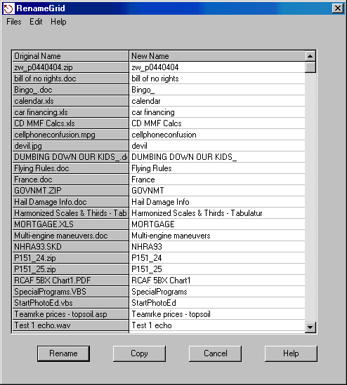Multi-Filename Editor 2.02 software screenshot