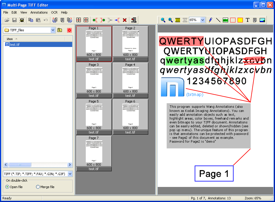 Multi-Page TIFF Editor 2.9.18.818 software screenshot