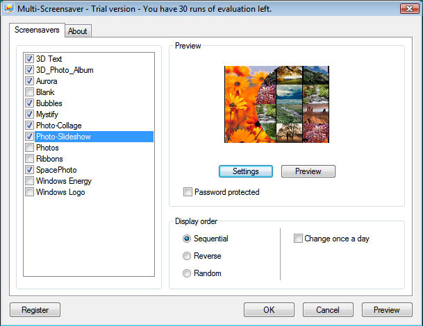 Multi-Screensaver 1.2 software screenshot