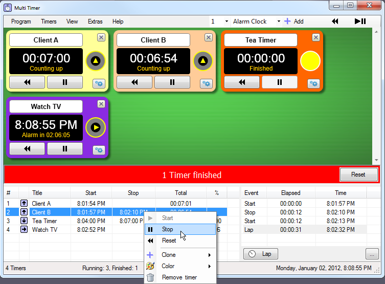 Multi Timer 5.3 software screenshot
