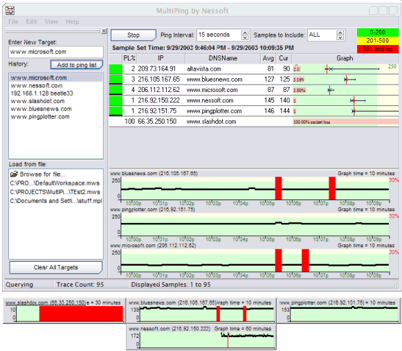 MultiPing 3.20.2 software screenshot