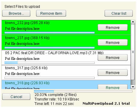 MultiPowUpload 3.4.5 software screenshot