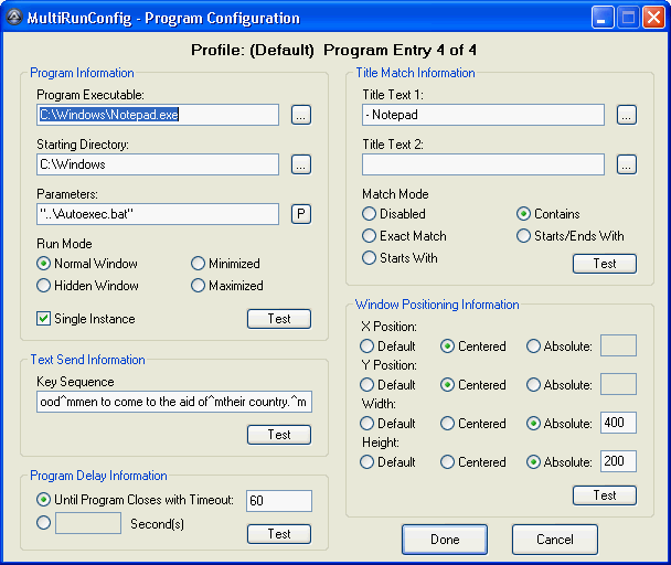 MultiRun 1.3 software screenshot
