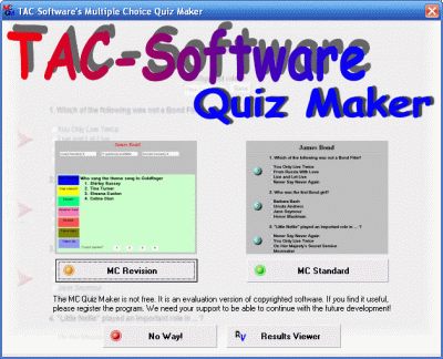 Multiple Choice Quiz Maker 16.8.0.0 software screenshot