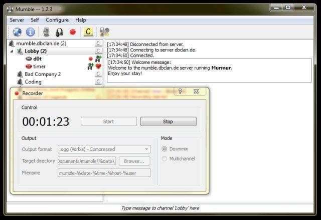 Mumble 1.2.19 software screenshot