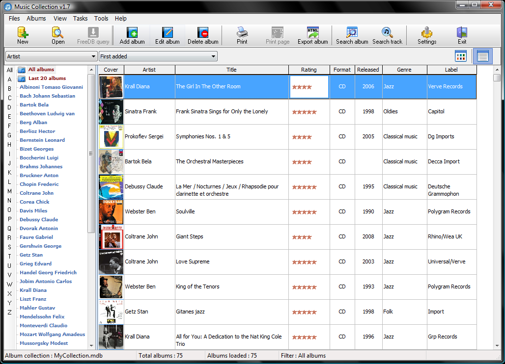Music Collection 2.8.6.7 software screenshot