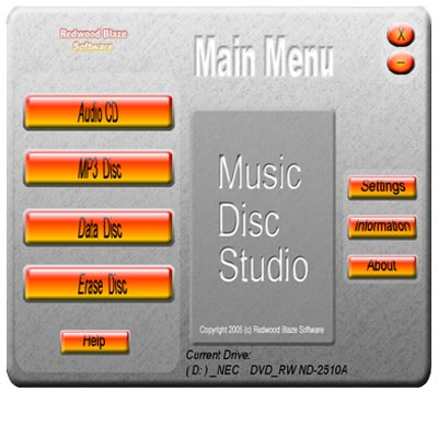 Music Disc Studio 1.0 software screenshot