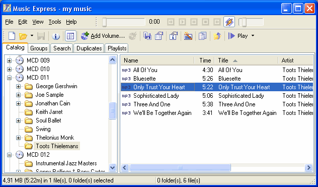 Music Express 4.26 software screenshot