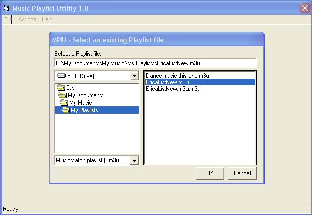 Music Playlist Utility 1.0 software screenshot