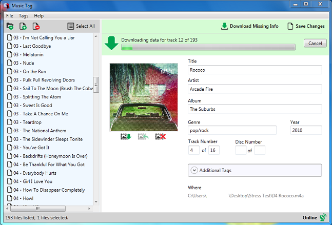 Music Tag 2.04 software screenshot