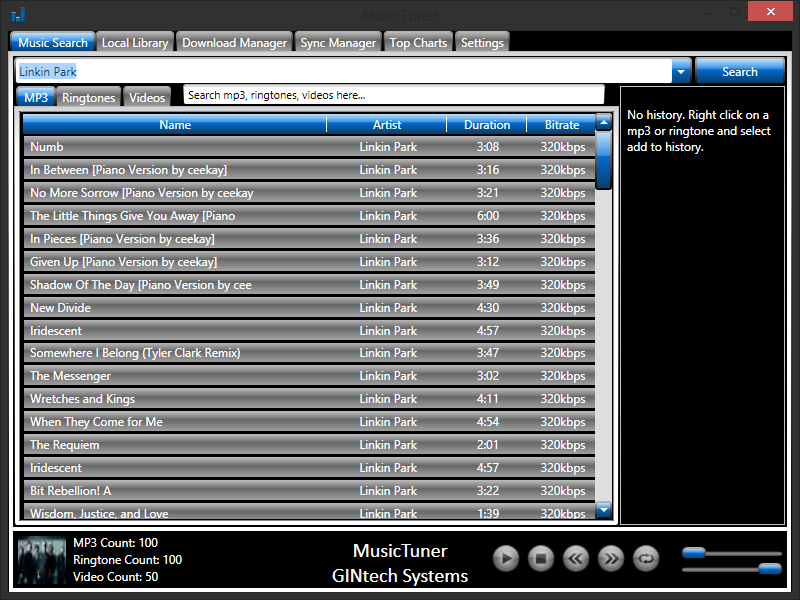 MusicTuner 8.0.0.3 software screenshot