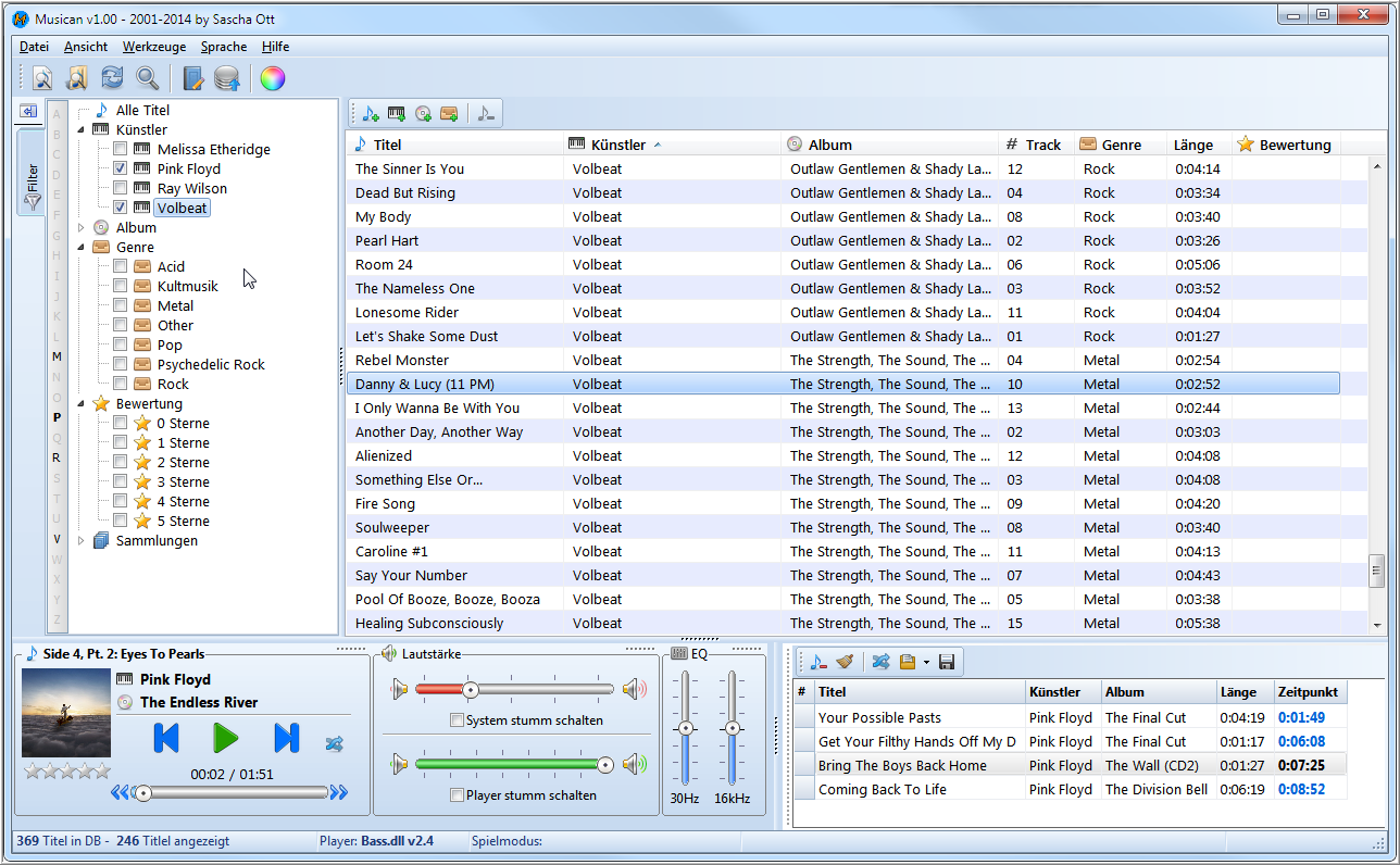 Musican 1.11 software screenshot