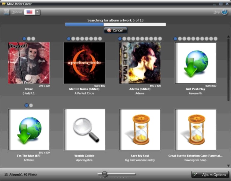 MuvUnder Cover: The Album Art Sleuth 1.9.0.0 software screenshot