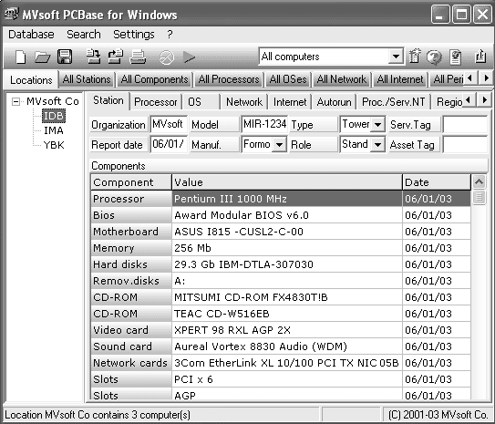 MvPCbase 3.0.1.2 software screenshot