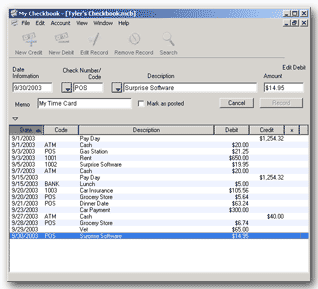 My Checkbook 3.2.0 software screenshot