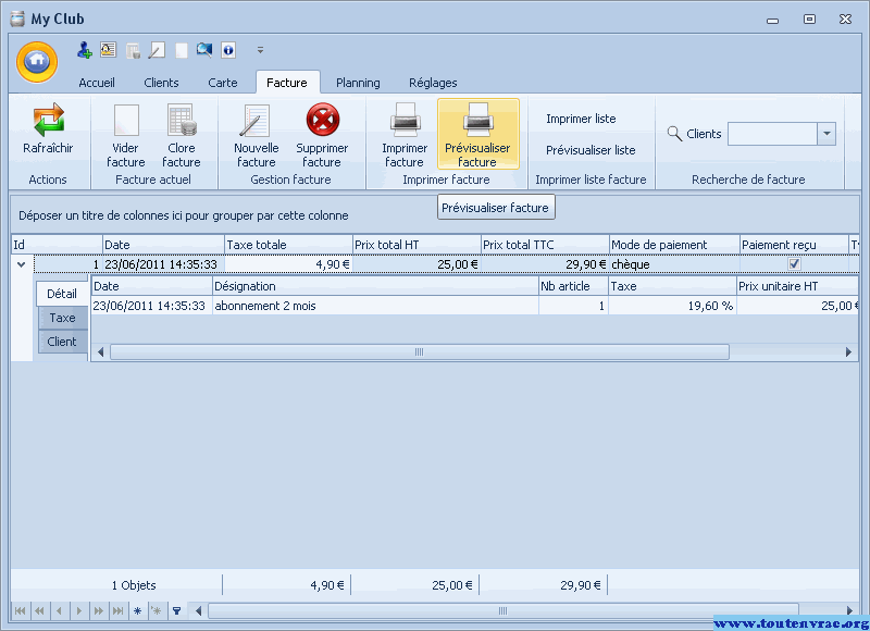 My Club 1.0.11.890 software screenshot