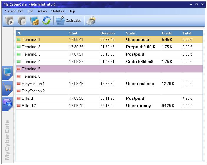 My CyberCafe 9.3 software screenshot