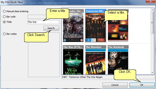 My Film Kiosk 2.5.0.7 software screenshot