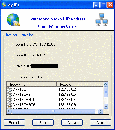 My IPs 1.0 software screenshot
