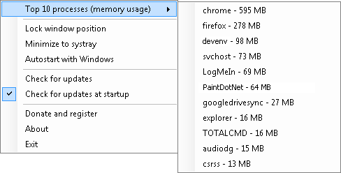 My Memory Monitor 1.20 software screenshot