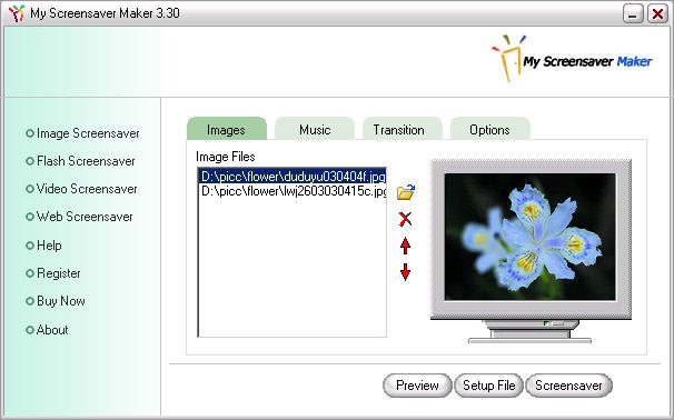 My Screensaver Maker 4.95 software screenshot