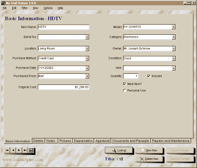 My Stuff Deluxe 4.2 software screenshot