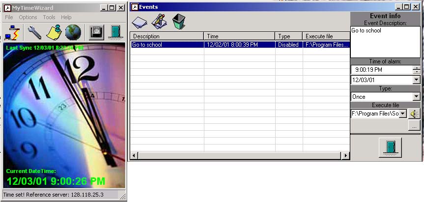 My Time Wizard 1.0 software screenshot