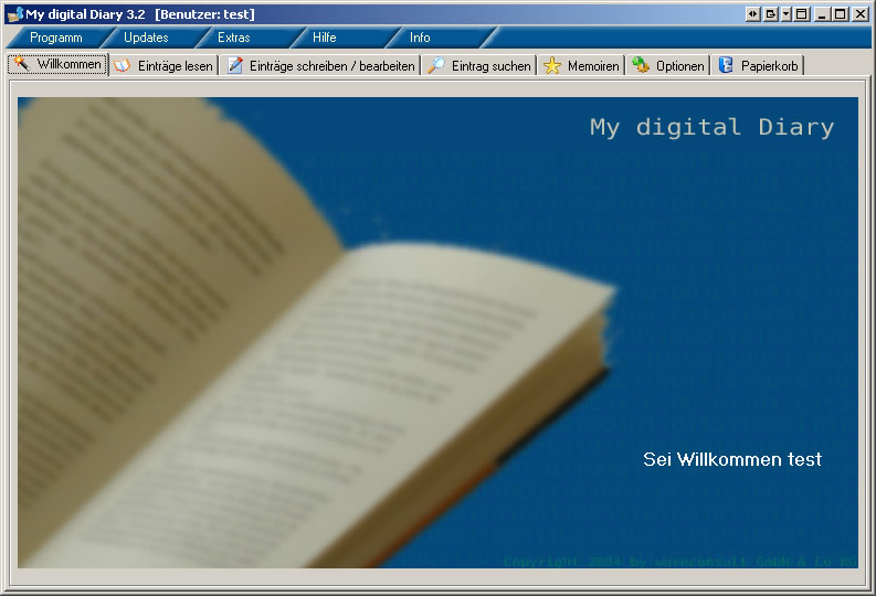 My digital Diary Standard Edition 3.2 software screenshot