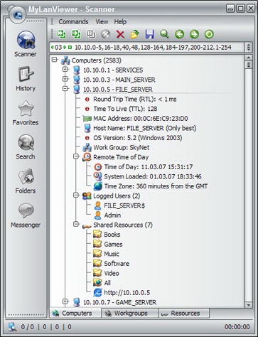 MyLanViewer 4.19.8 software screenshot