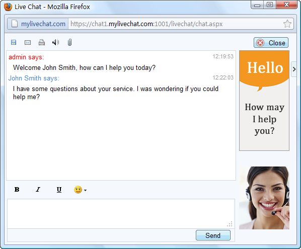 MyLiveChat 2.0.0 software screenshot