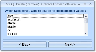 MySQL Delete (Remove) Duplicate Entries Software 7.0 software screenshot