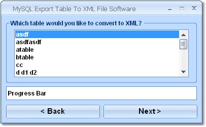 MySQL Export Table To XML File Software 7.0 software screenshot