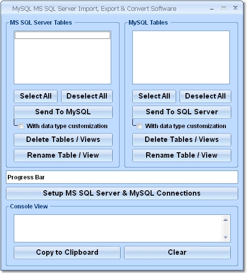 MySQL MS SQL Server Import, Export & Convert Software 7.0 software screenshot