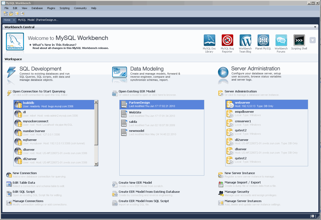 MySQL Workbench 6.3.9.10690321 software screenshot