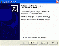 MySQL-to-DBF 2.3 software screenshot