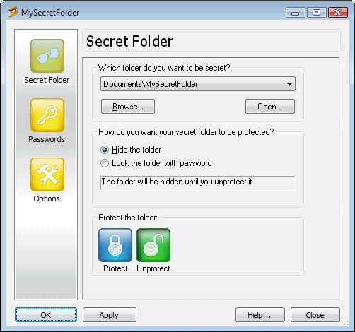 MySecretFolder 4.4 software screenshot