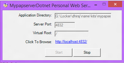 MypapserverDotnet 1.6.0 software screenshot